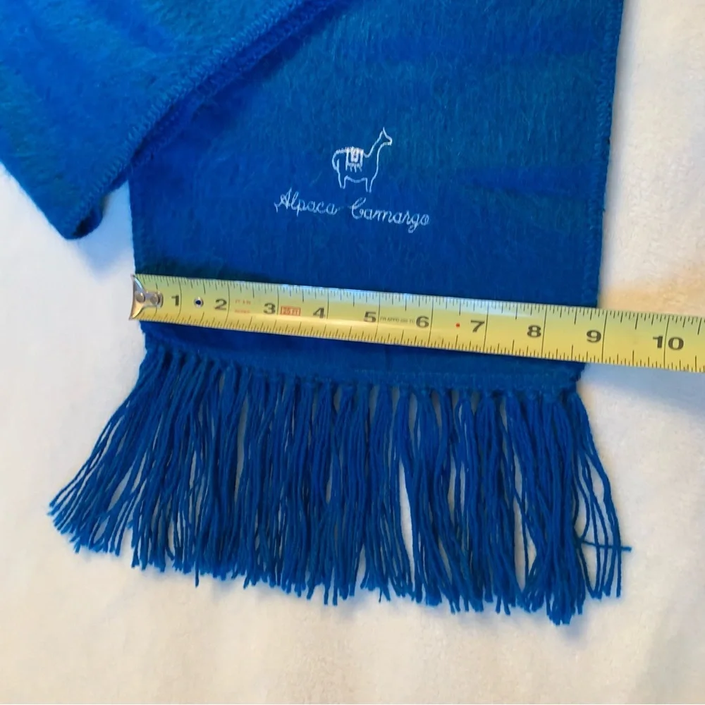 Alpaca Camargo Scarf - Made in Peru - Bright Blue - Soft